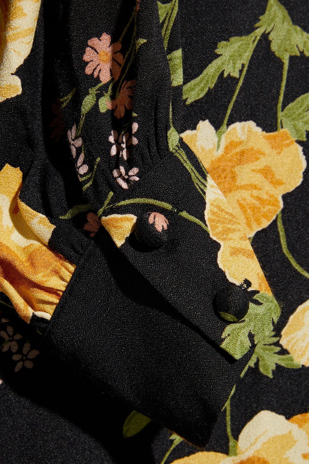 REFORMATION Beechwood gathered printed crepe midi dress