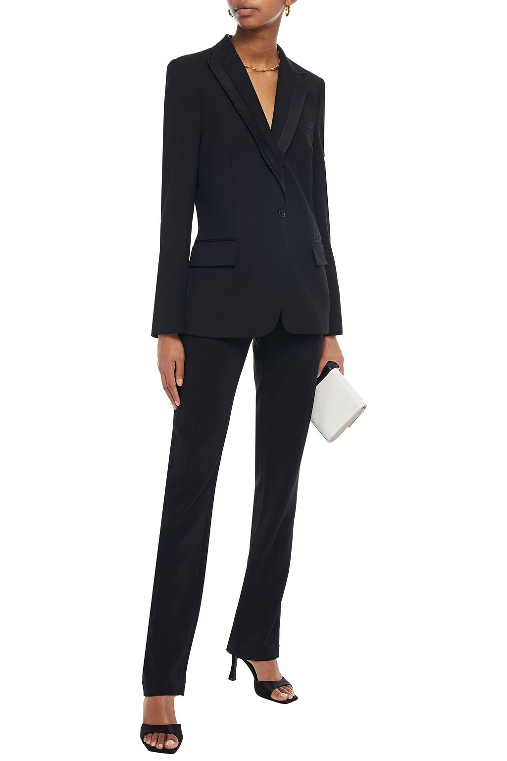 STELLA MCCARTNEY Blazer aus Woll-Twill mit Satinbesatz