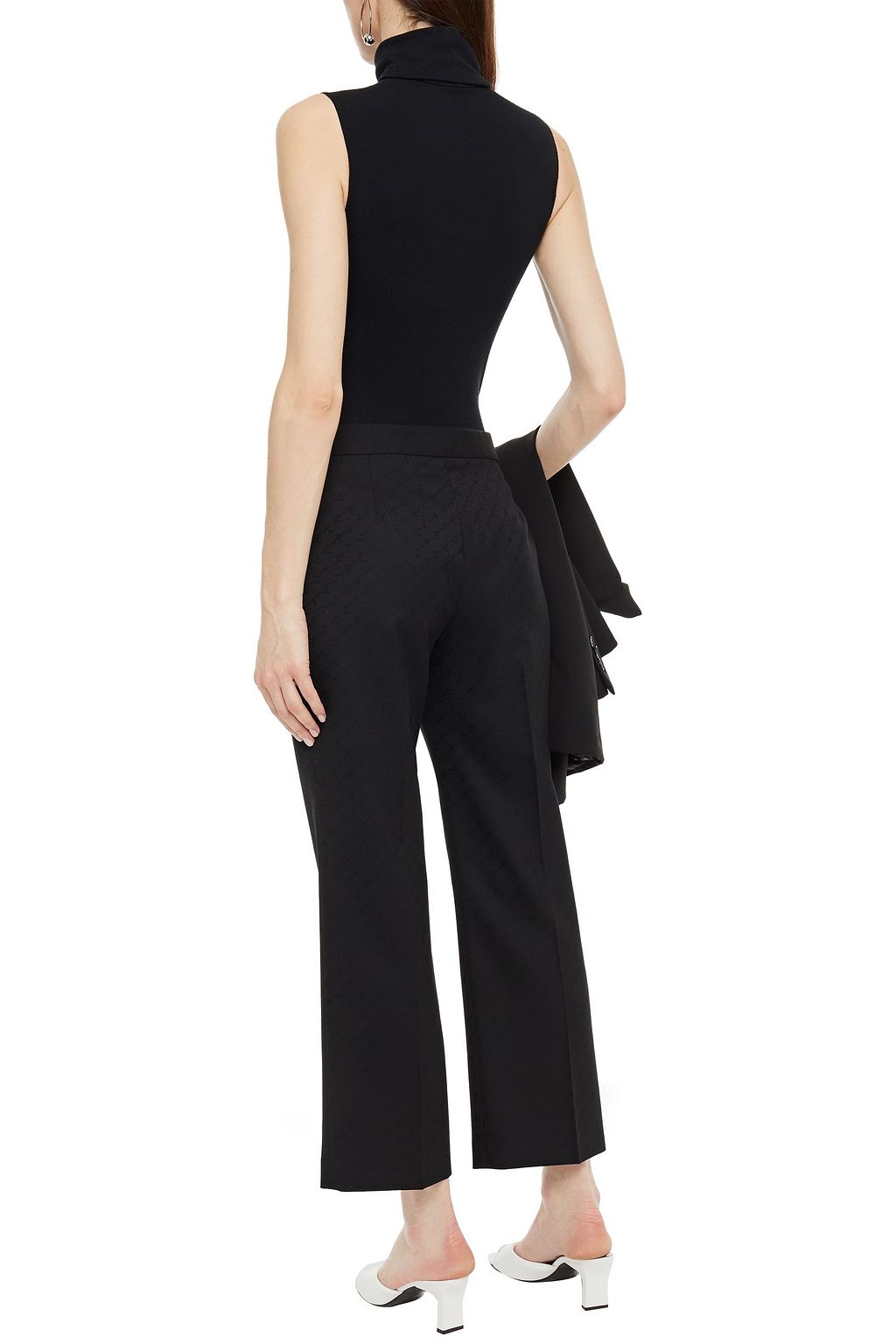 STELLA MCCARTNEY Carlie cropped wool-jacquard straight-leg pants