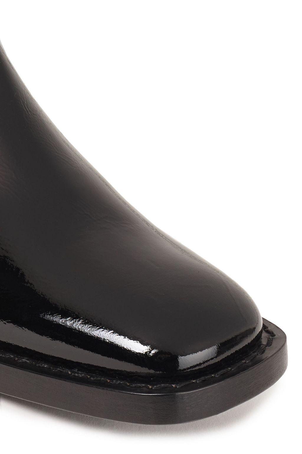ANN DEMEULEMEESTER Crinkled patent-leather ankle boots