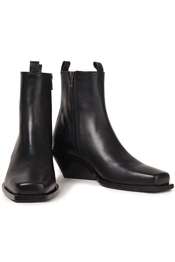 ann demeulemeester leather wedge ankle boots