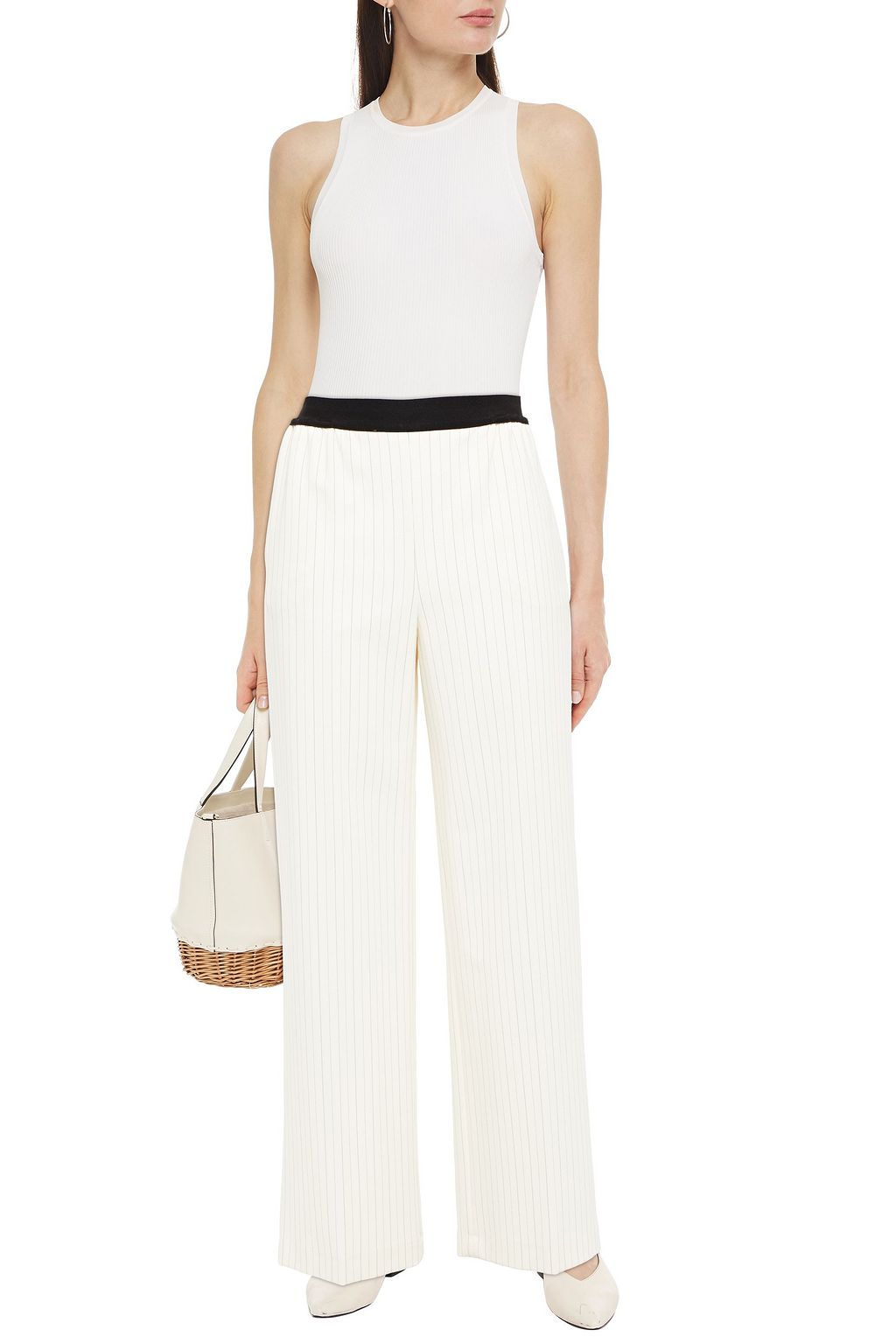 MAJE Stretch-crepe wide-leg pants