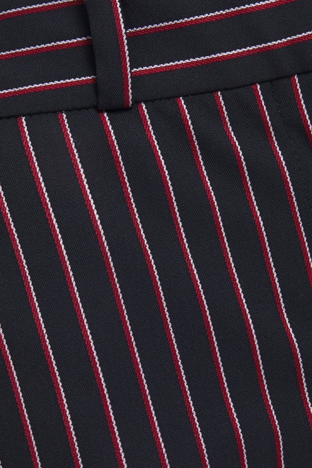 MAJE Cropped striped jacquard straight-leg pants