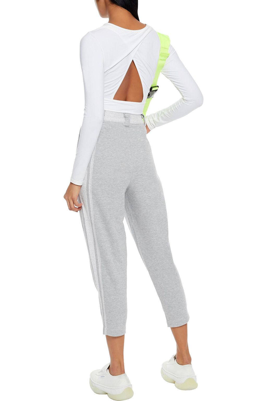 TWENTY MONTRÉAL Paneled mélange French cotton-blend terry track pants