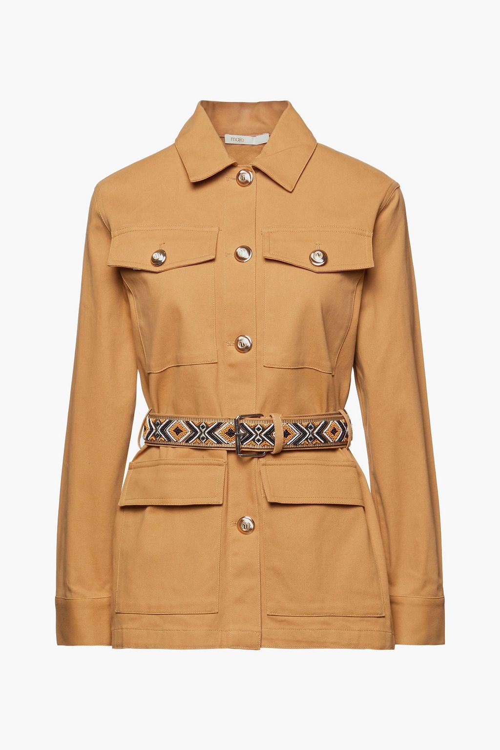 camel belted jacket