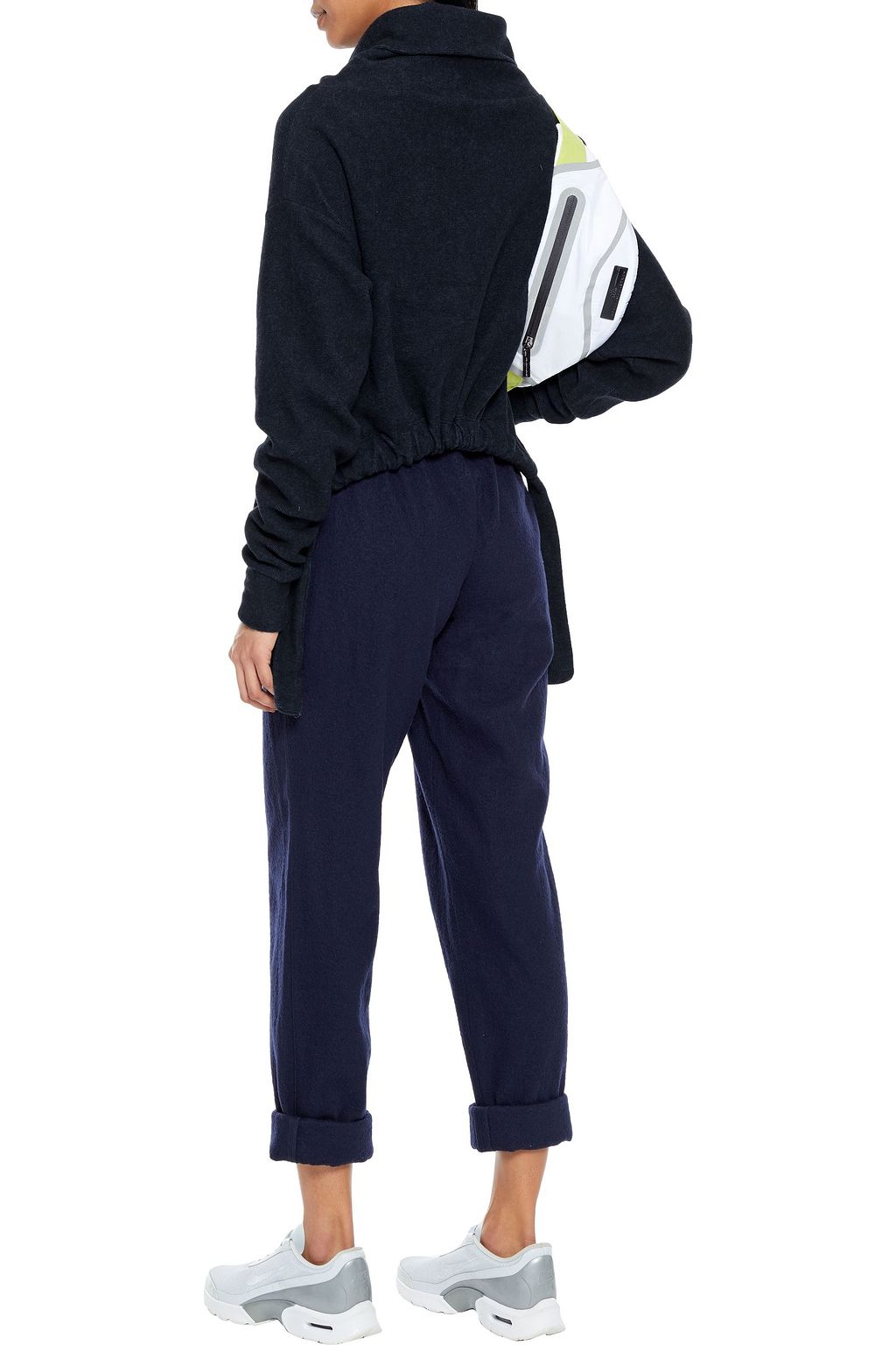 TWENTY MONTRÉAL Cropped ruched fleece sweatshirt