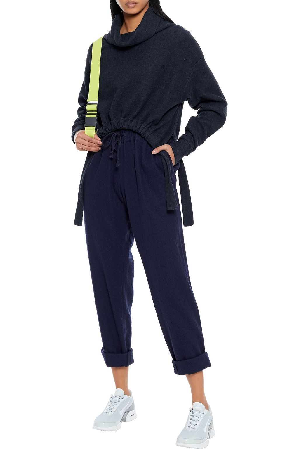 TWENTY MONTRÉAL Cropped ruched fleece sweatshirt
