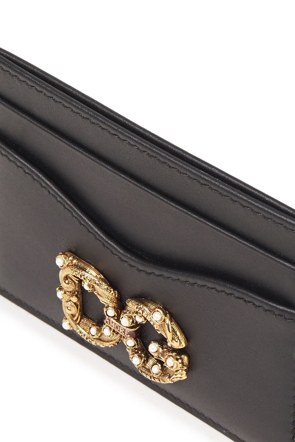DOLCE&GABBANA DG Amore logo-embellished leather cardholder