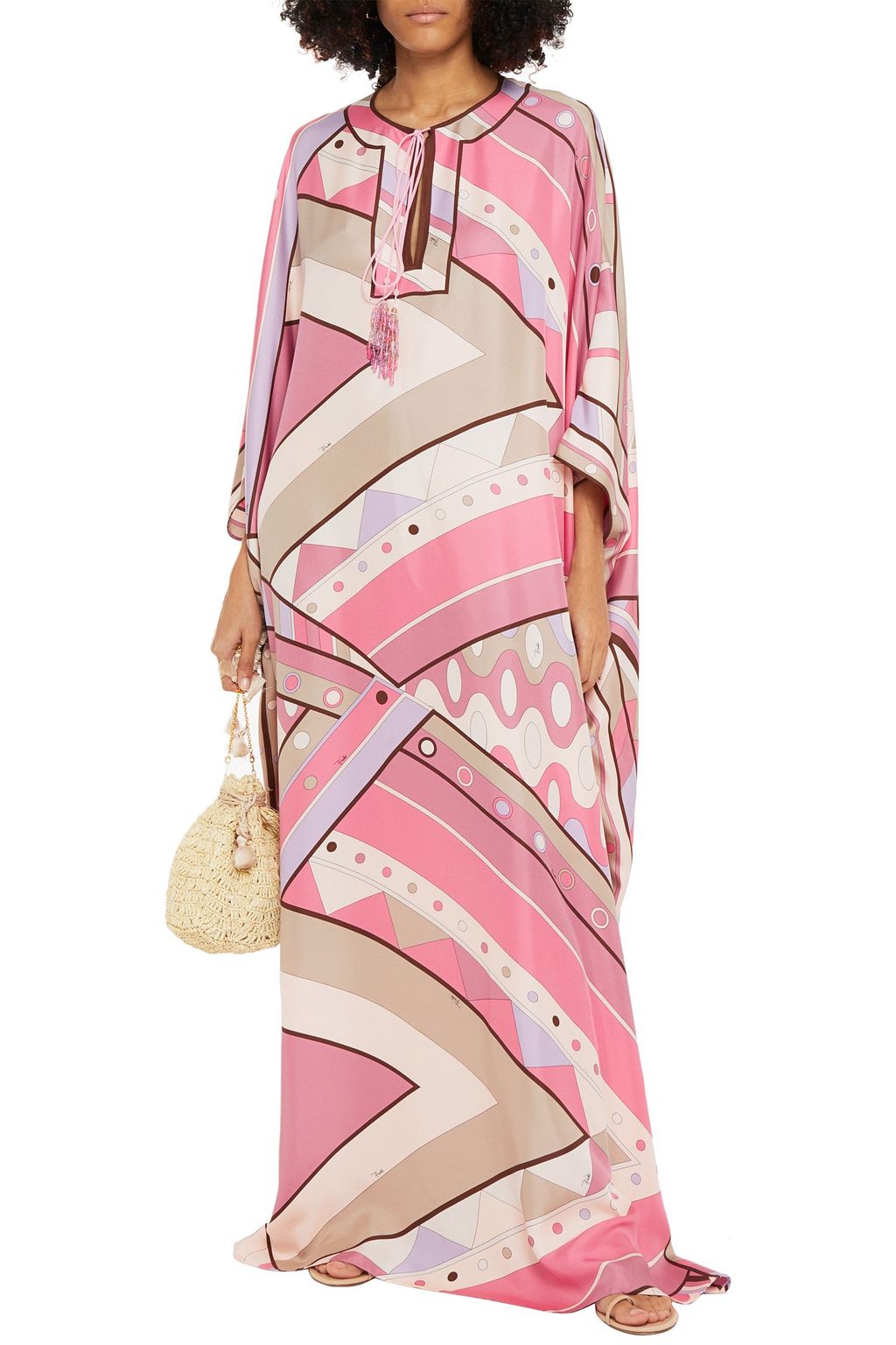 PUCCI Printed silk-twill kaftan