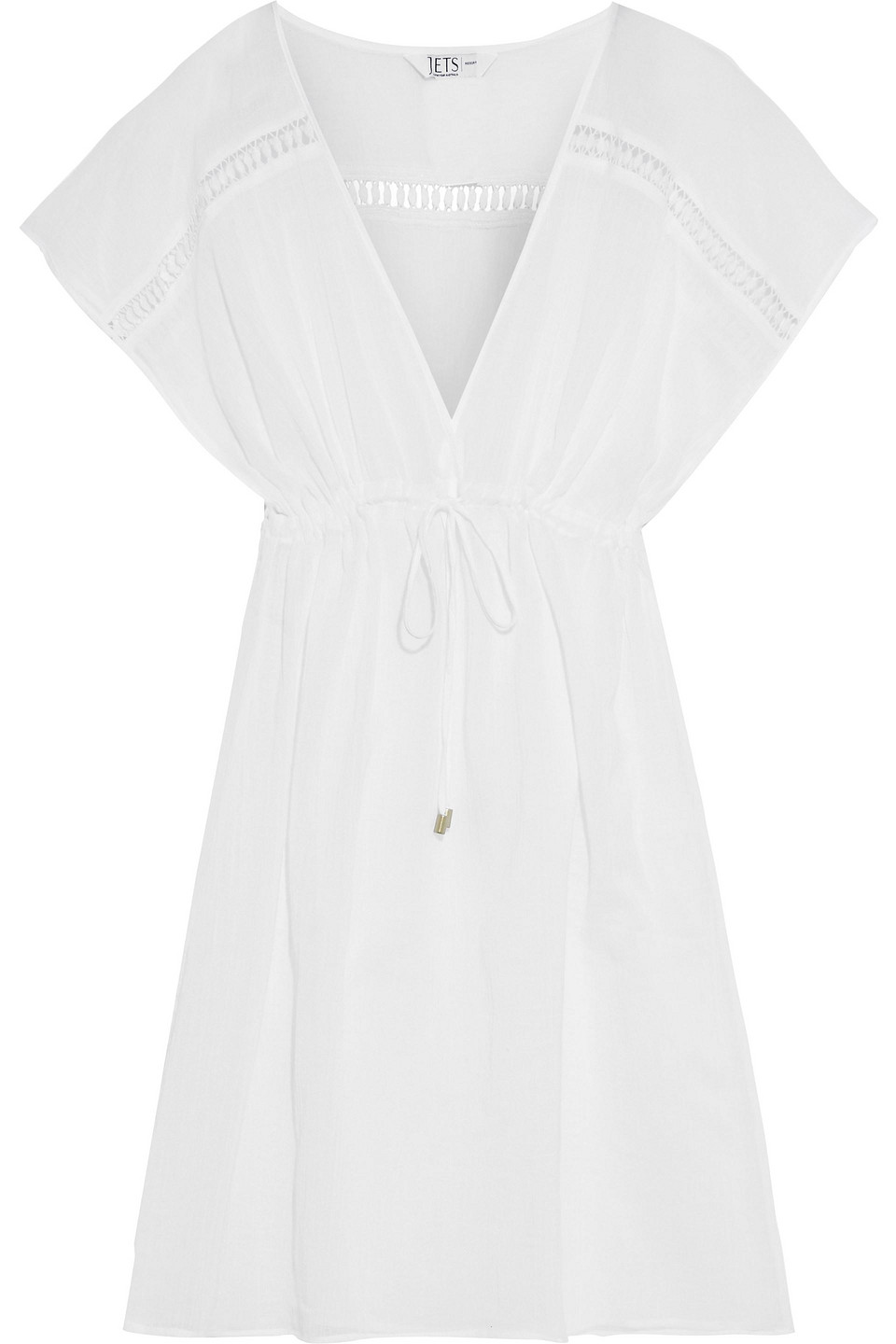 Jets Australia By Jessika Allen Woman Crochet-trimmed Cotton-gauze Coverup White Size XS