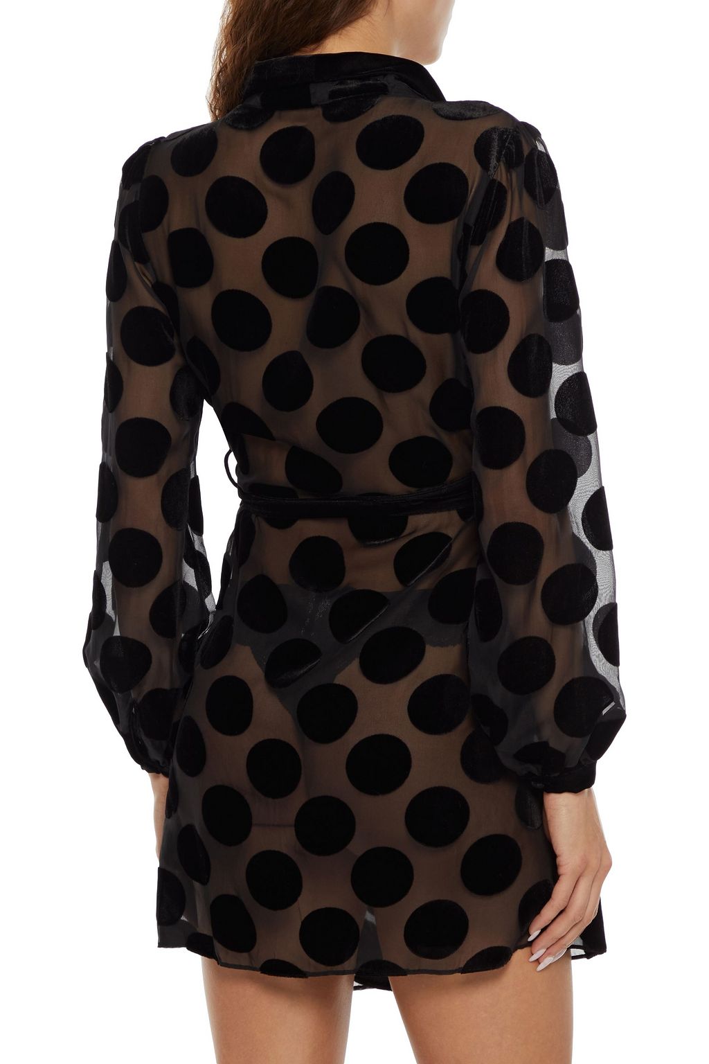 MYLA Bricklane polka-dot devoré-velvet robe