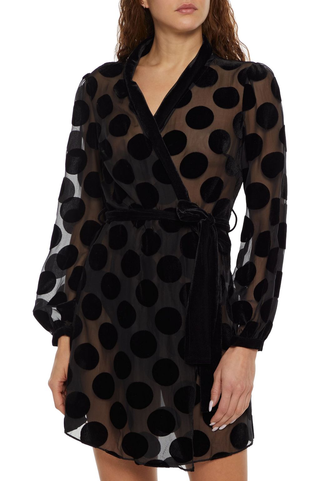 MYLA Bricklane polka-dot devoré-velvet robe