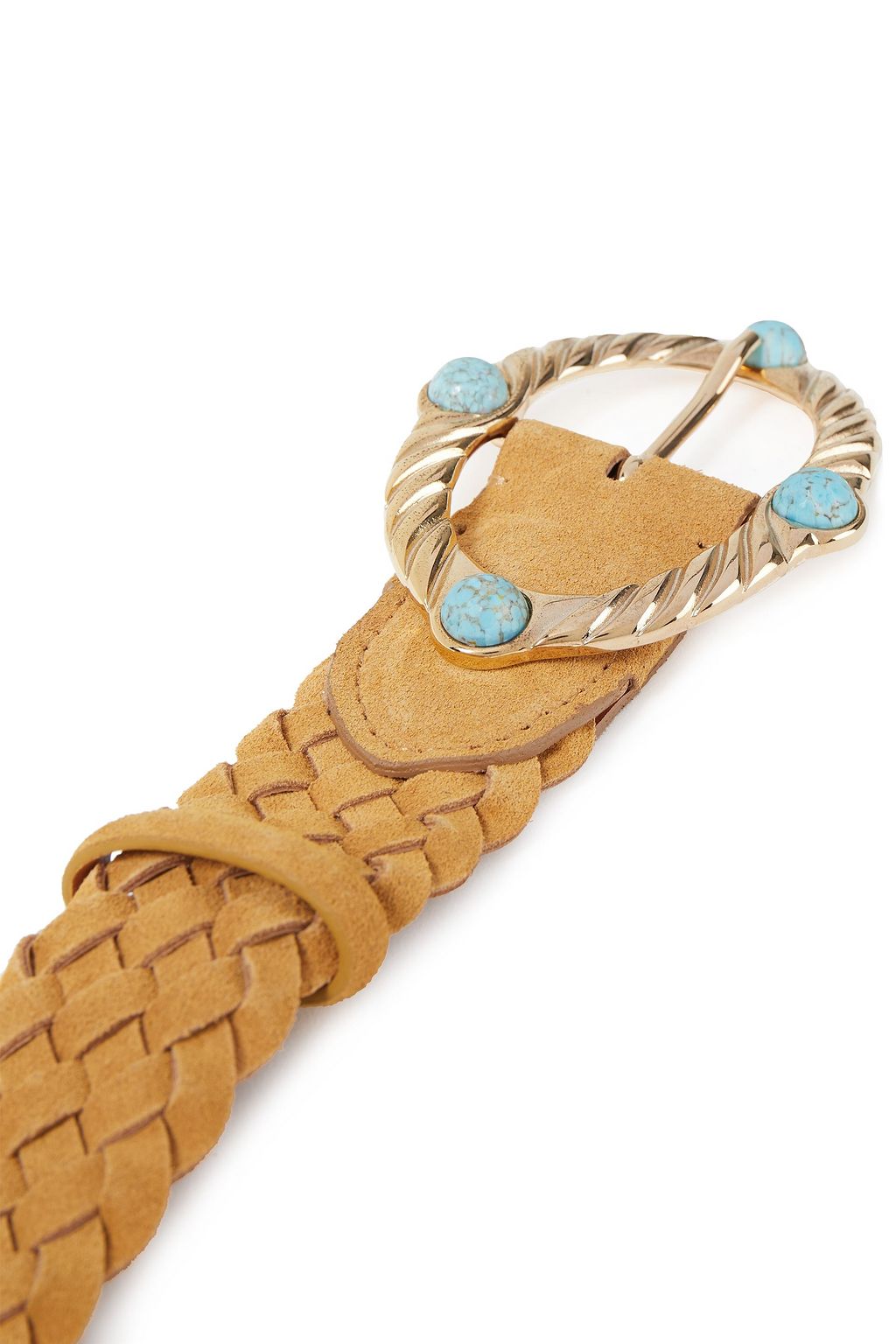 ALBERTA FERRETTI Embellished braided suede belt