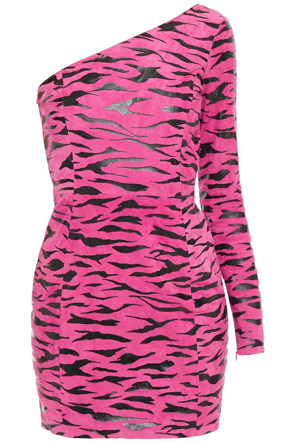 tiger-print suede mini dress ...