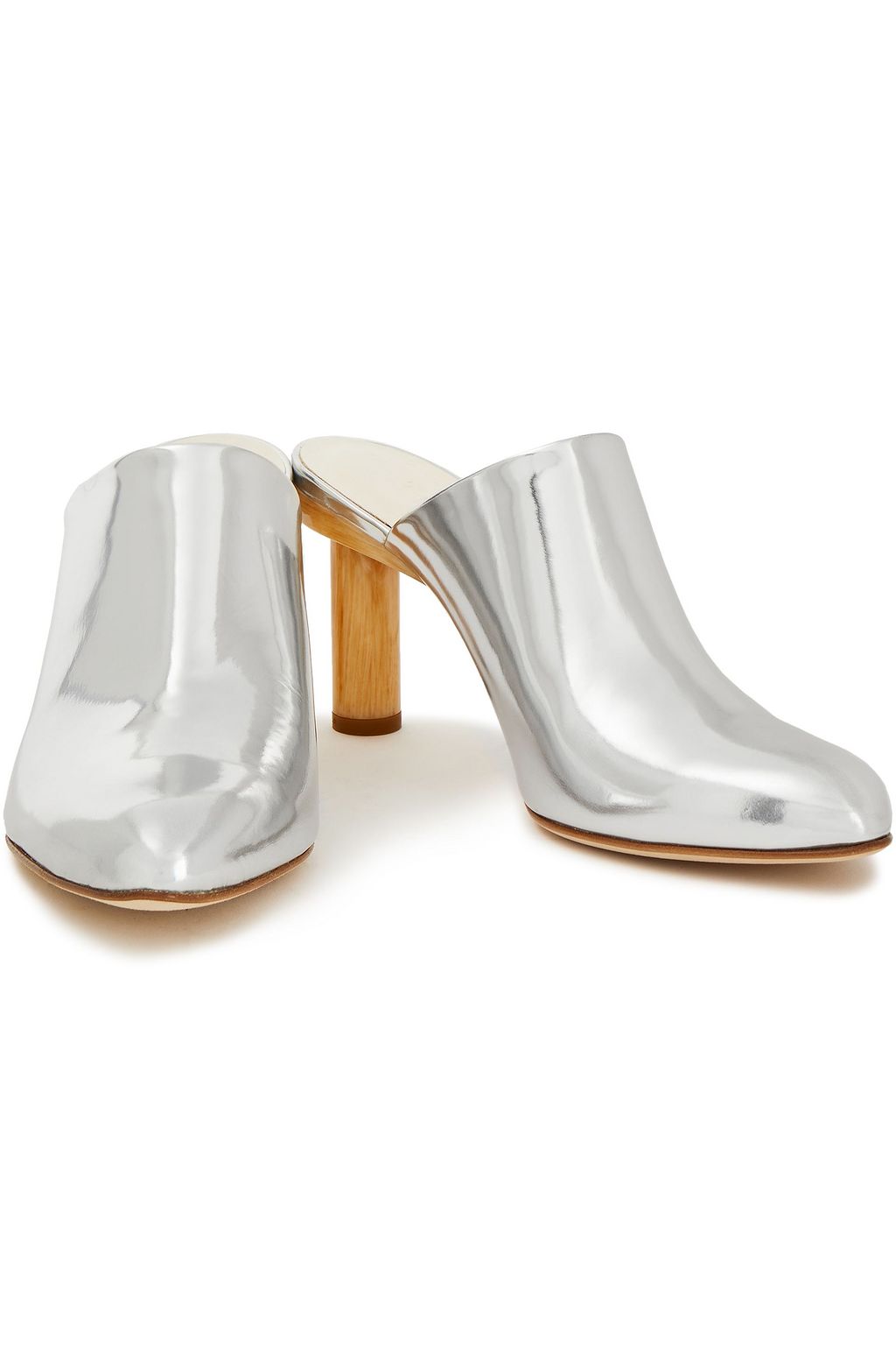 TIBI Mirrored-leather mules