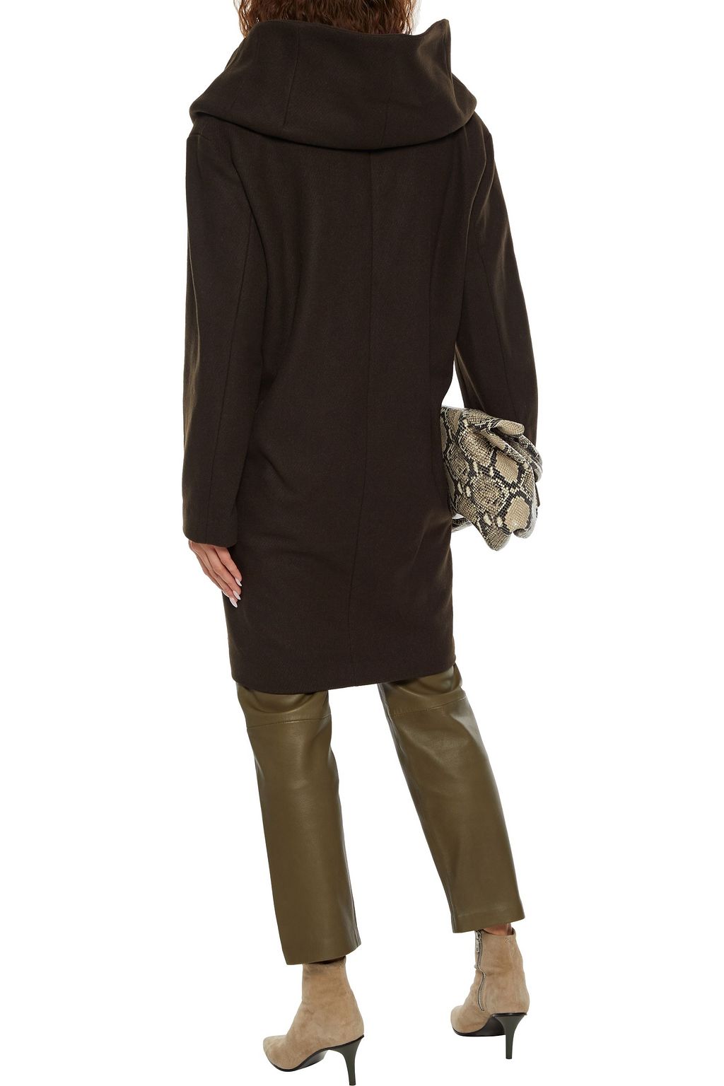 DKNY Brushed wool-blend felt coat