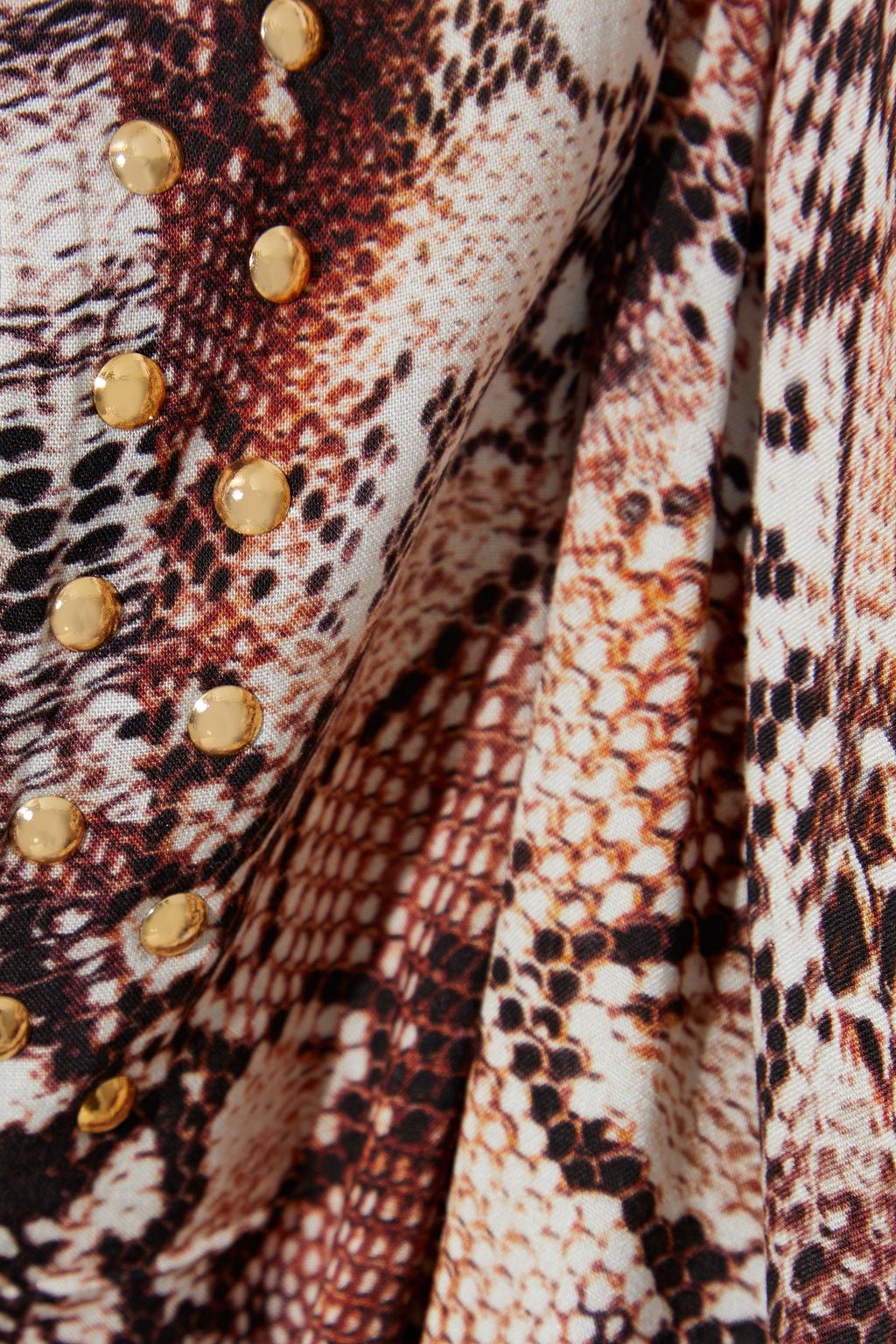 MELISSA ODABASH Aria studded snake-print voile maxi dress