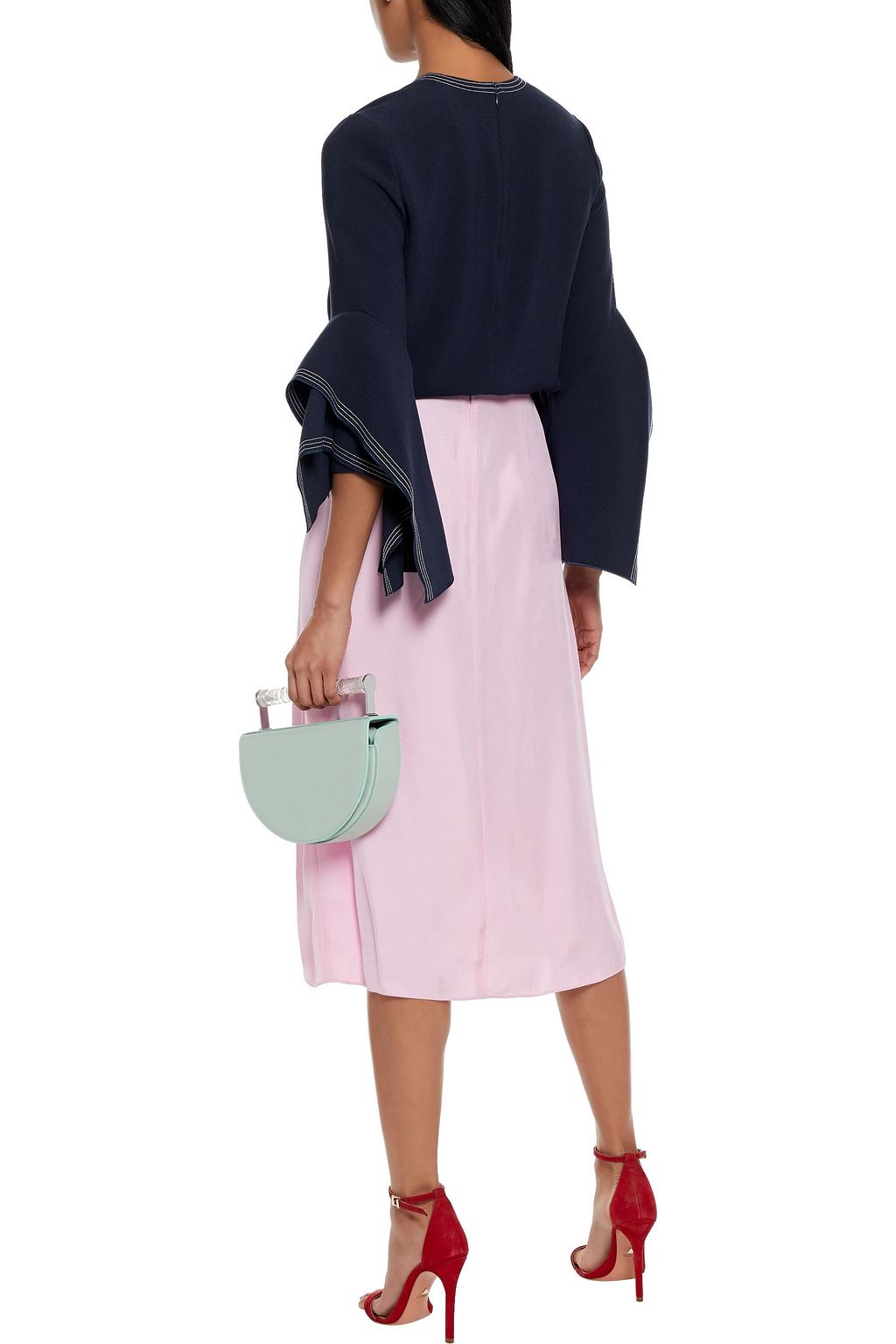 ROKSANDA Rana fluted bonded crepe blouse