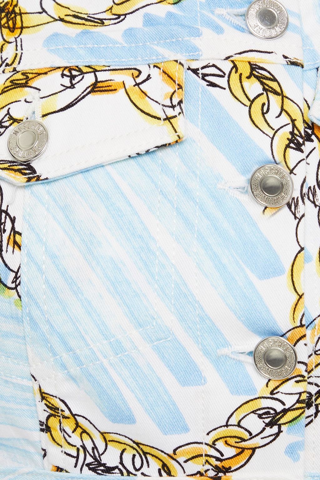 MOSCHINO Bedrucktes Cropped Oberteil aus Denim