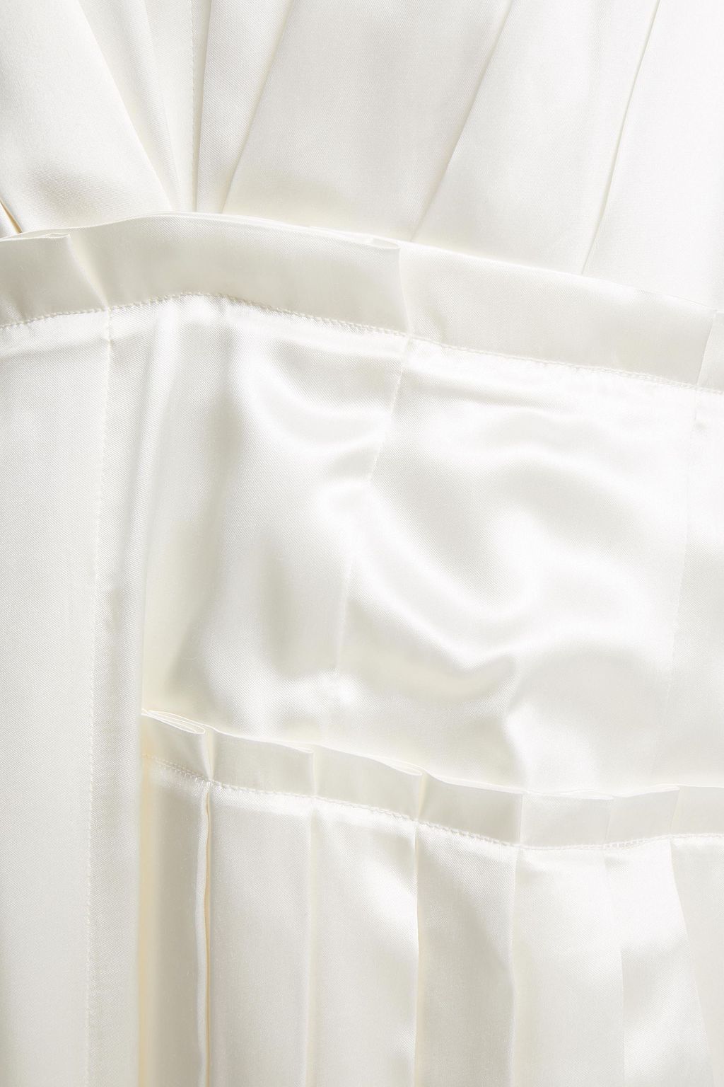 MARNI Asymmetric pleated satin midi dress