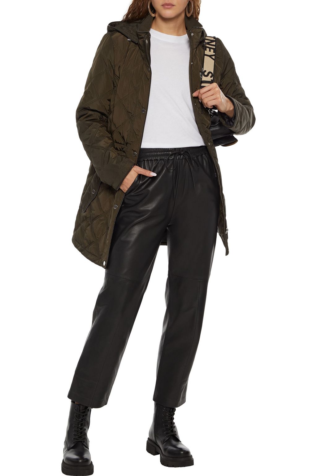 DKNY Quilted shell hooded parka