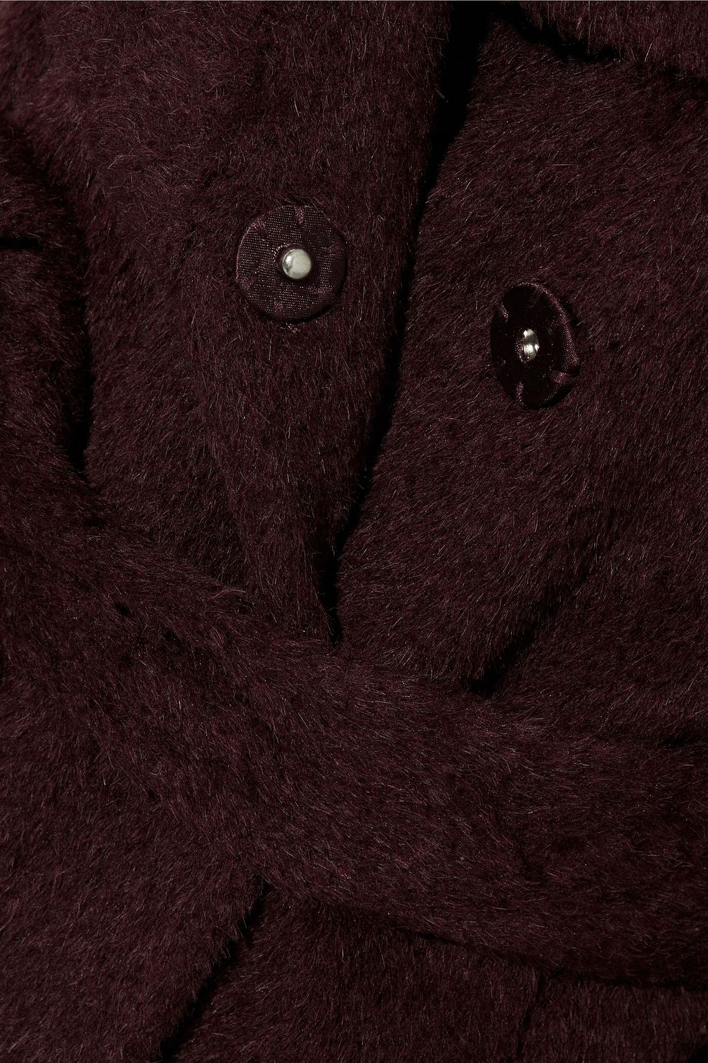DKNY Belted brushed wool-blend coat