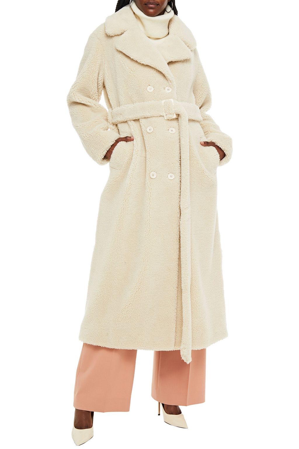 STAND STUDIO Faustine oversized double-breasted faux fur coat