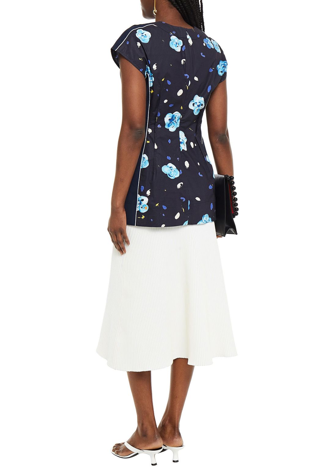 MARNI Floral-print cotton-poplin top