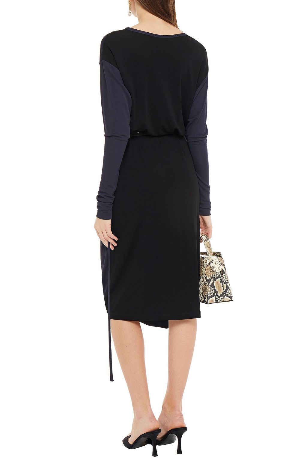 MARNI Draped crepe midi dress