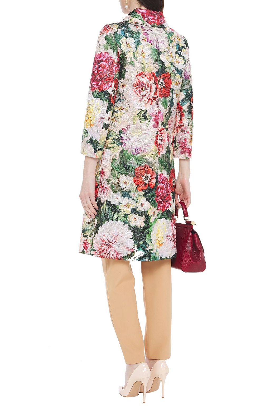 DOLCE&GABBANA Metallic floral-print cotton-blend brocade coat