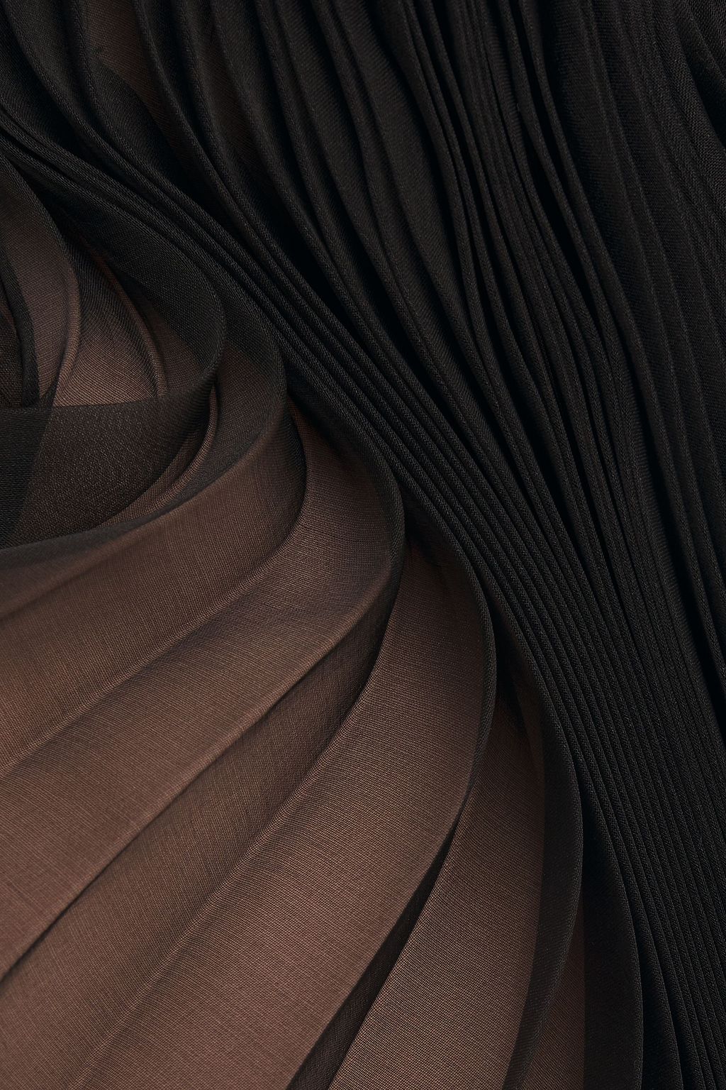 LANVIN Asymmetric draped plissé silk-organza dress