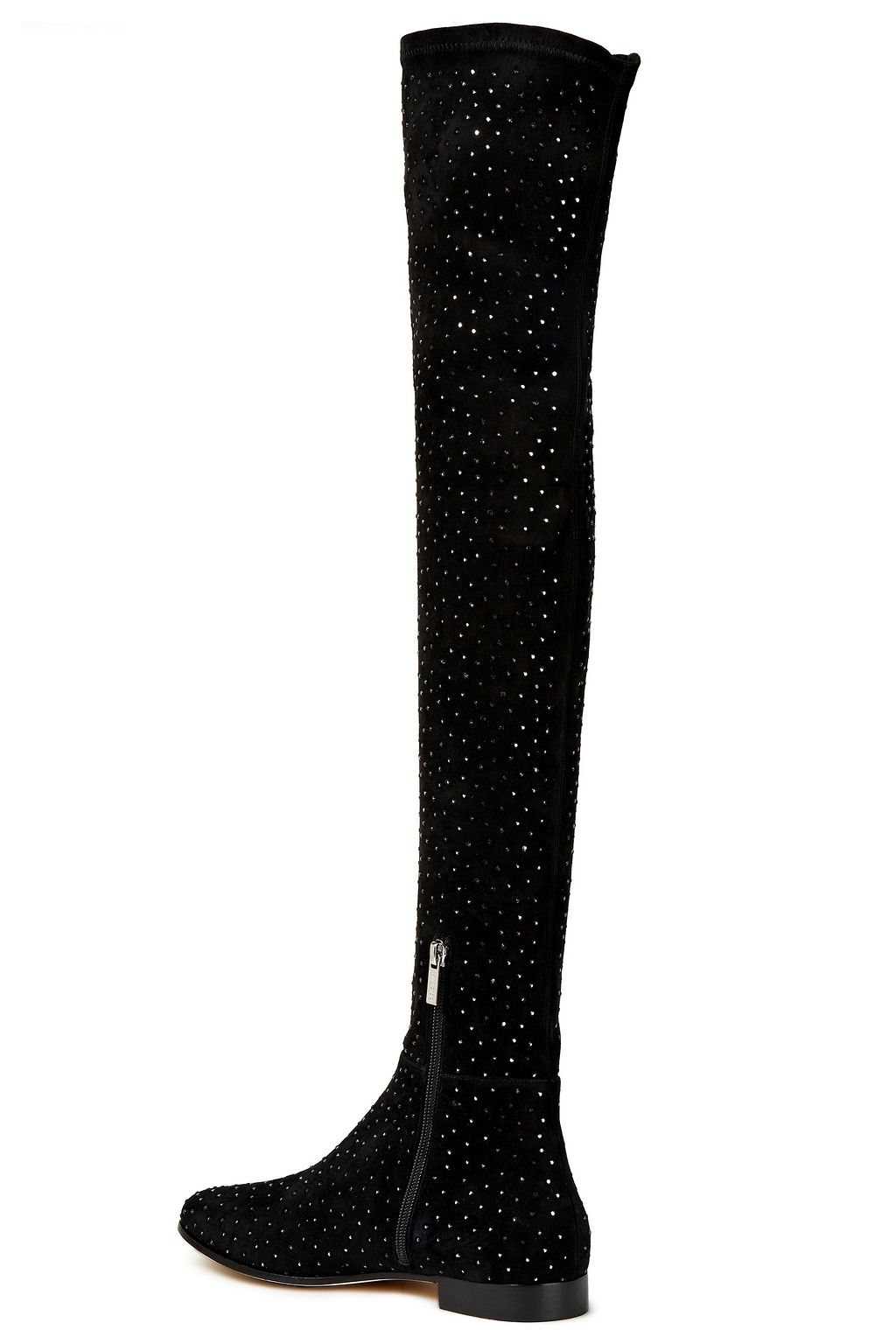 JIMMY CHOO Myren crystal-embellished stretch-suede over-the-knee boots