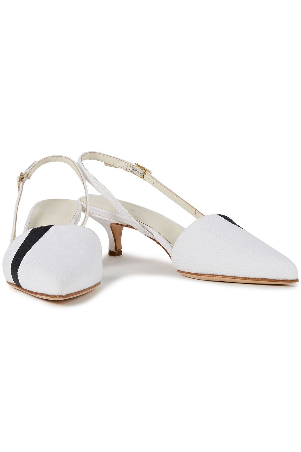 TIBI Canvas slingback pumps