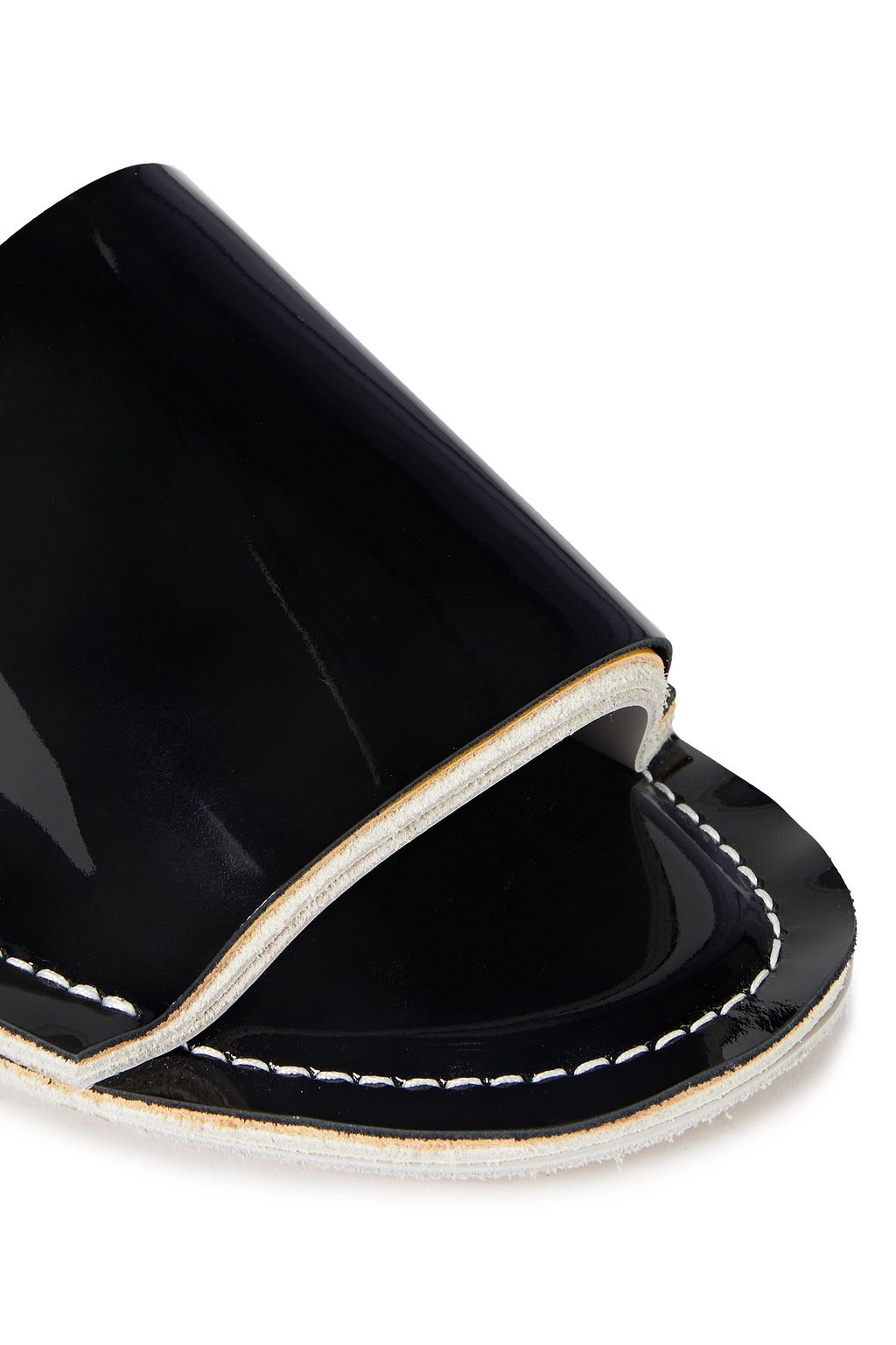MARNI Glossed-leather slides