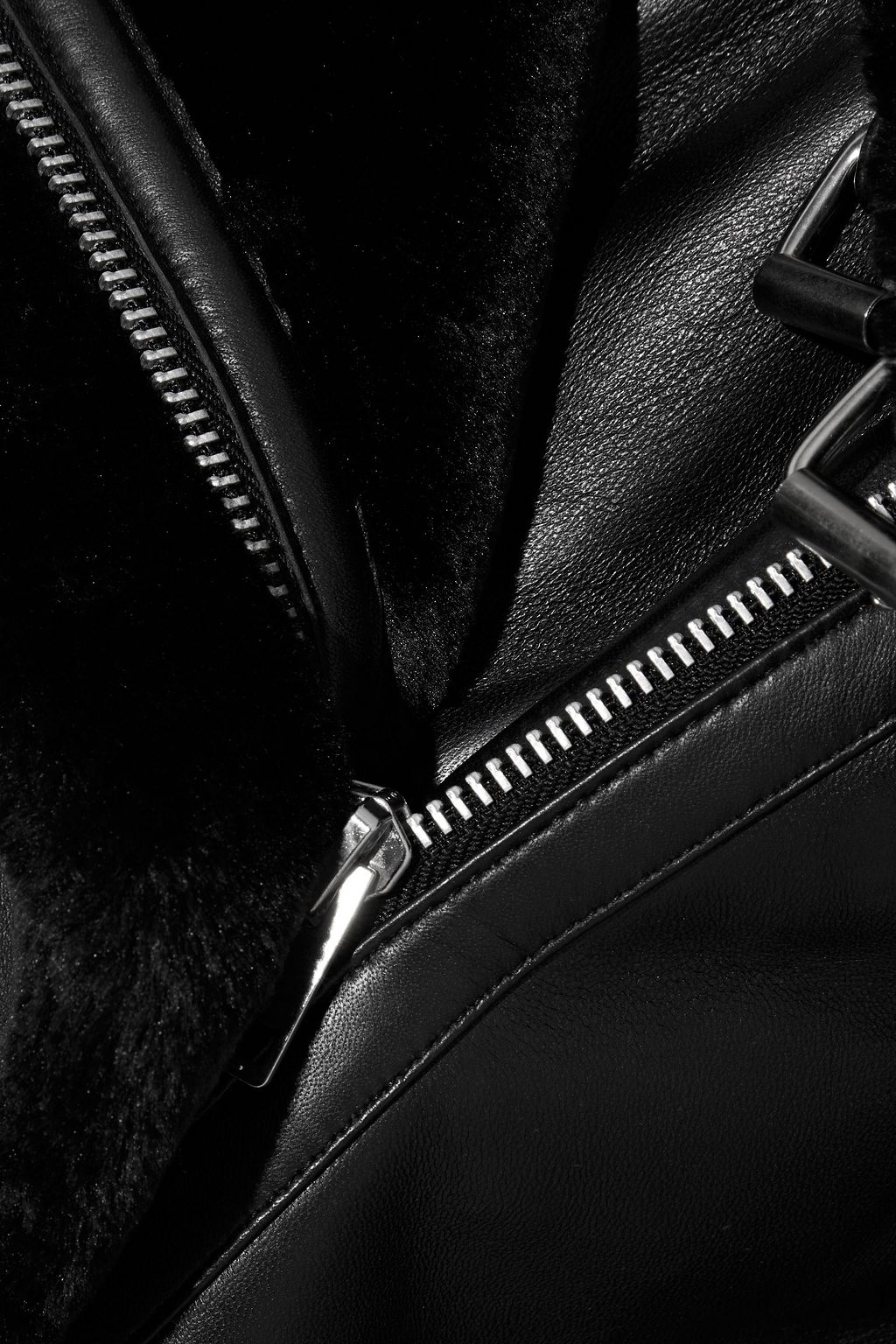 WALTER BAKER Edaurdo leather and faux fur coat