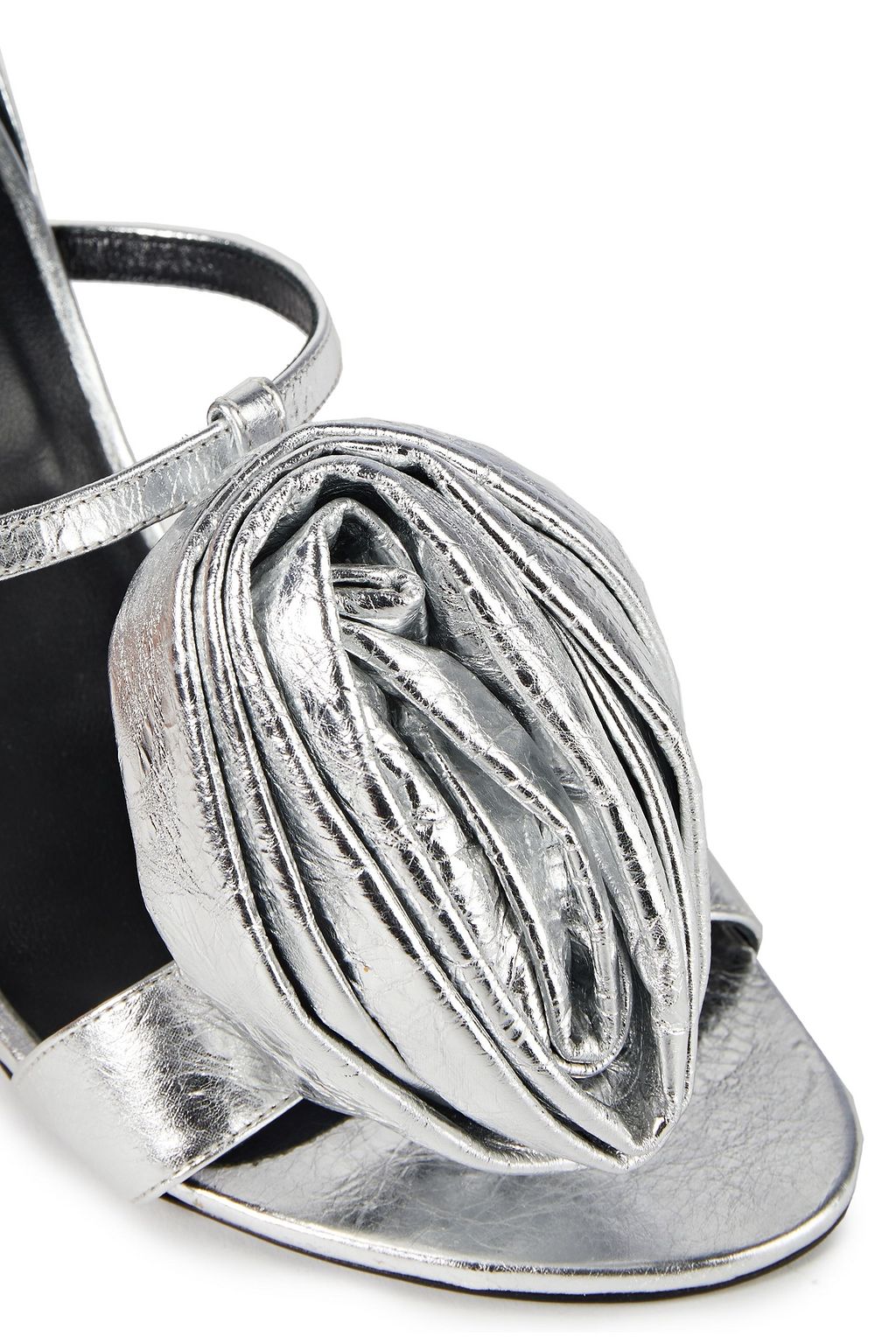 ROGER VIVIER Rose Ans Roll しわ加工レザー サンダル