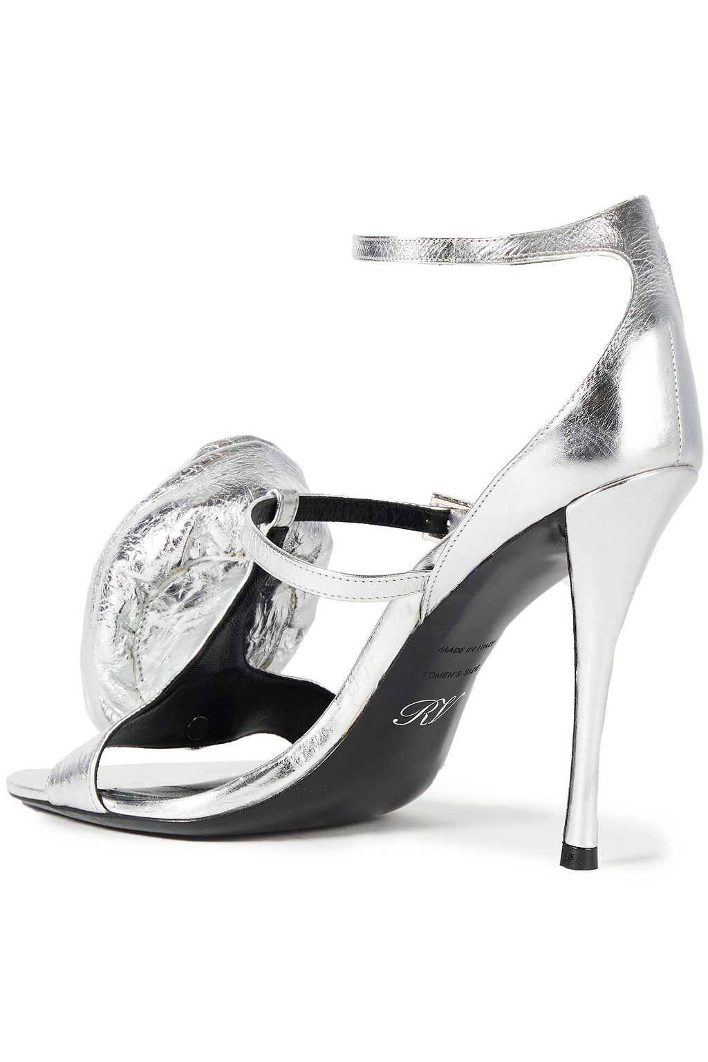 ROGER VIVIER Rose Ans Roll しわ加工レザー サンダル