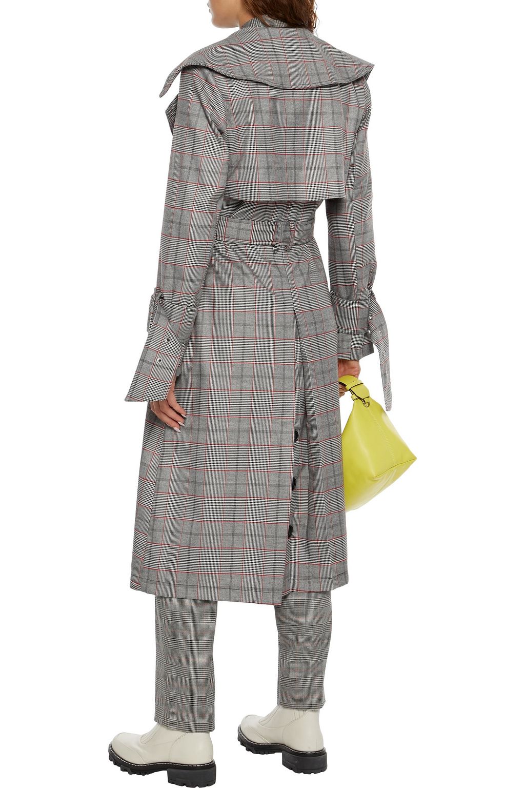 WALTER BAKER Paisley Prince of Wales checked woven trench coat