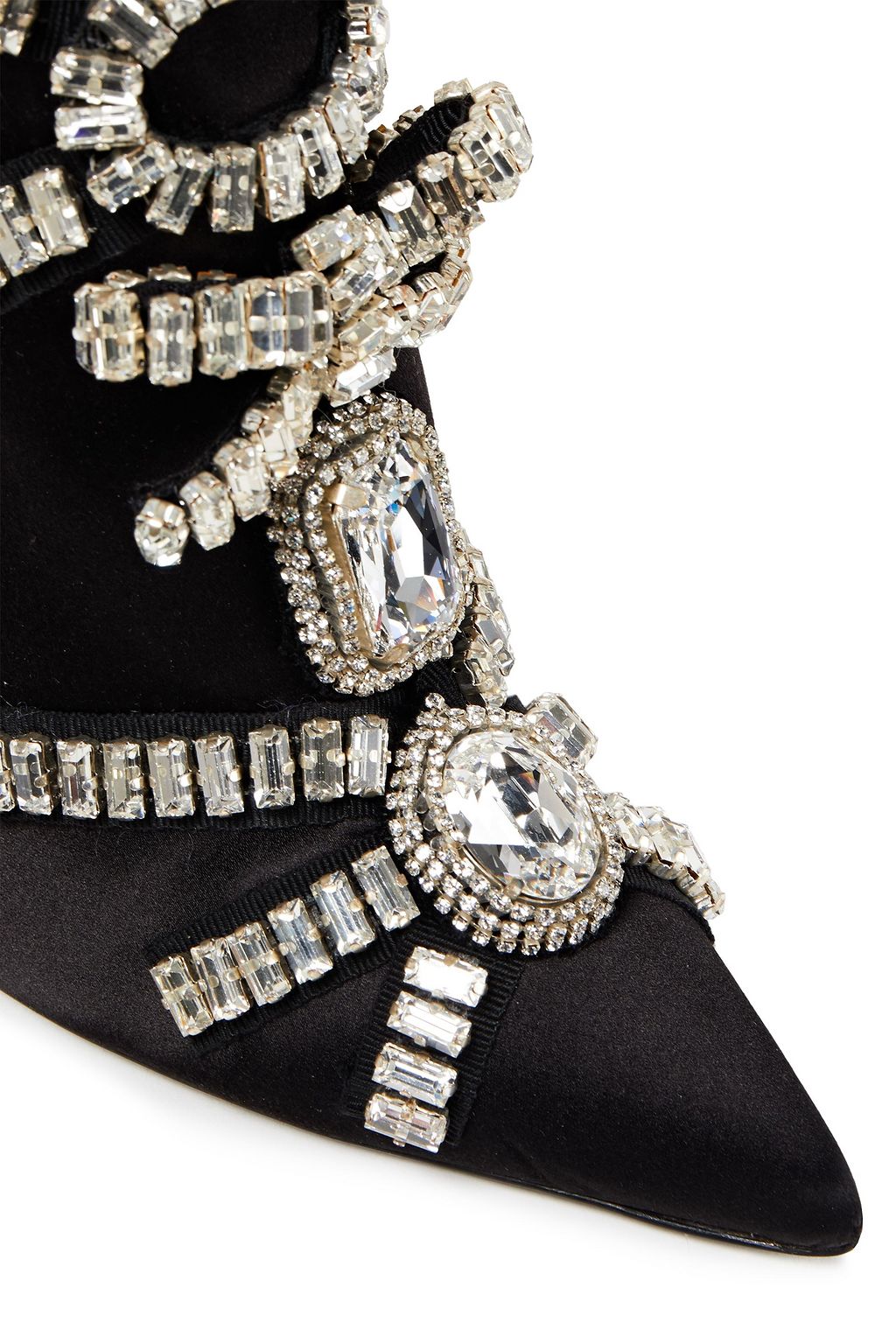 ROGER VIVIER Sin Evening 100 crystal-embellished satin ankle boots