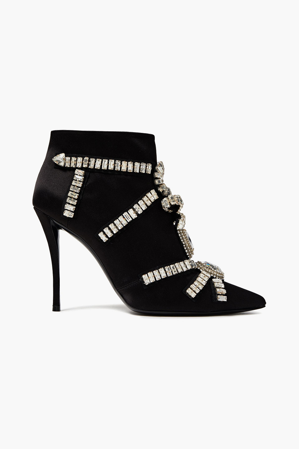 Sin Evening 100 crystal-embellished satin ankle boots