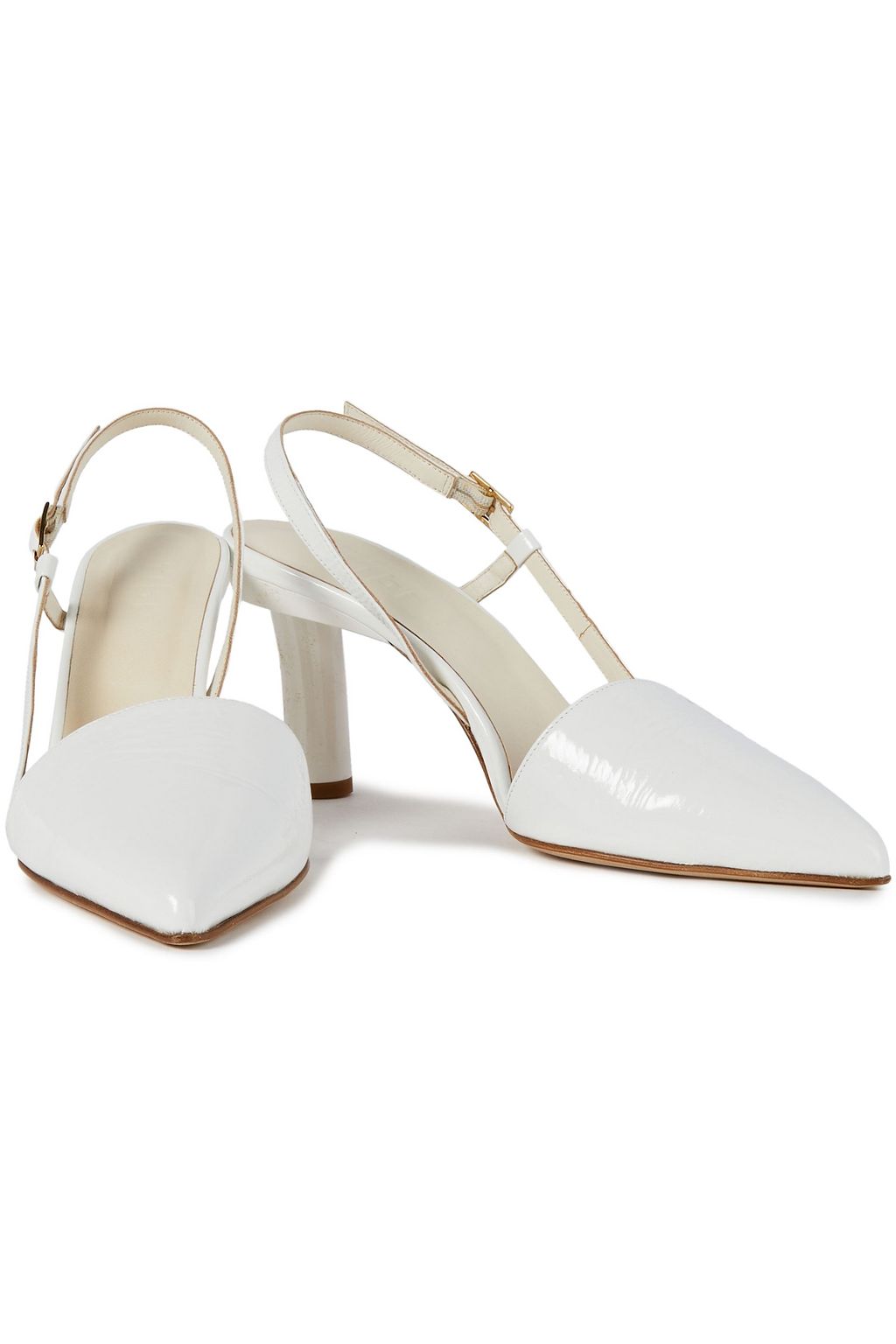 TIBI Crinkled patent-leather pumps