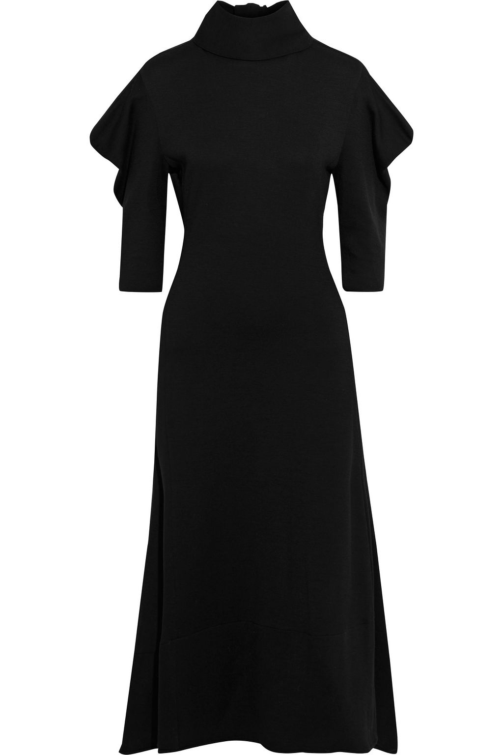 Black Tie-neck gathered jersey midi dress | PROENZA SCHOULER | THE OUTNET