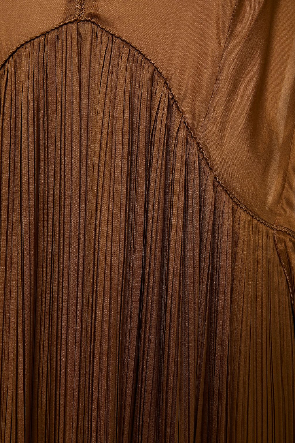ALBERTA FERRETTI Plissé silk-blend charmeuse gown