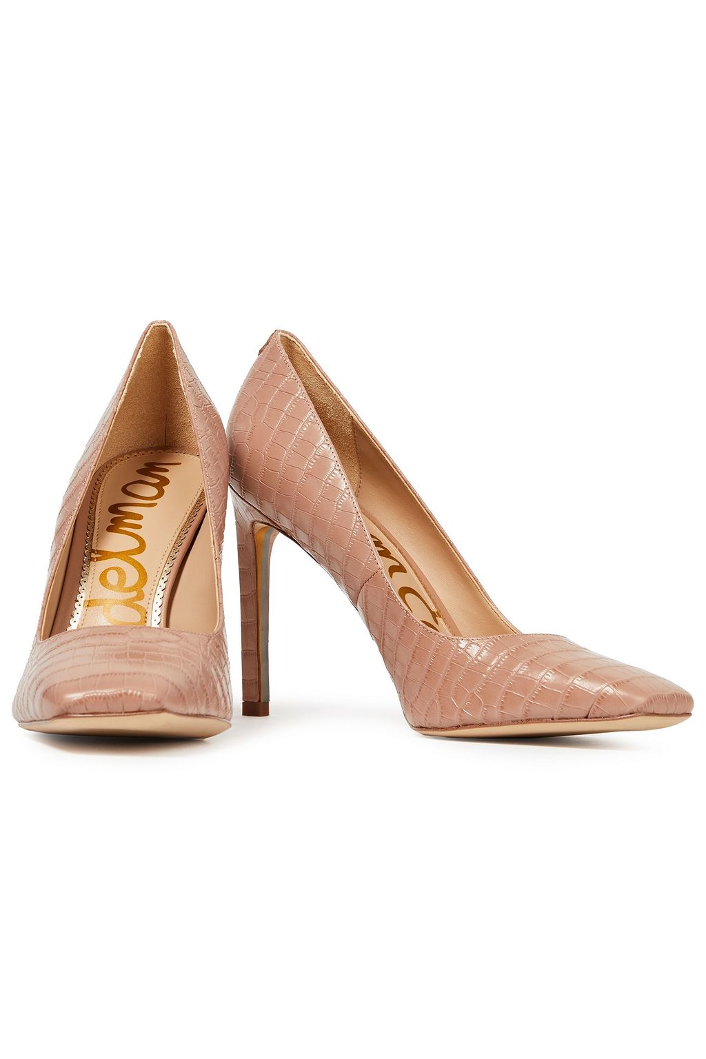 SAM EDELMAN Beth croc-effect leather pumps