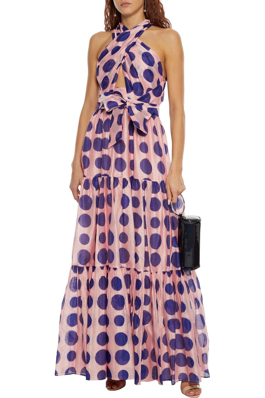 ULLA JOHNSON Fontaine tiered polka-dot cotton and silk-blend organza maxi dress