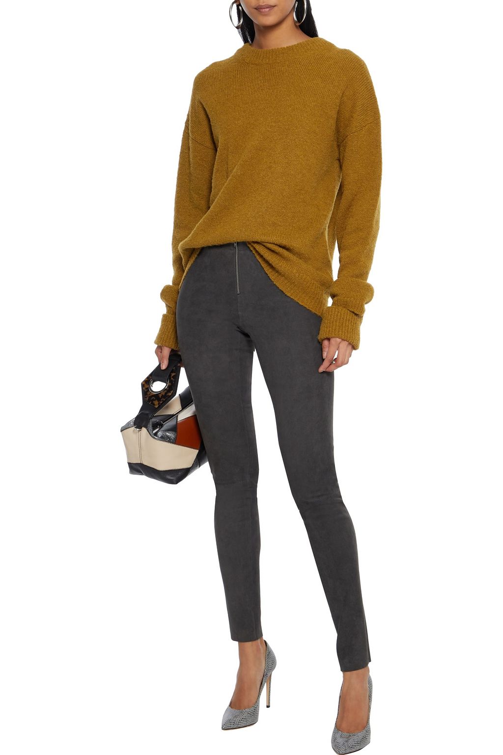 ALICE + OLIVIA Leggings aus Veloursleder