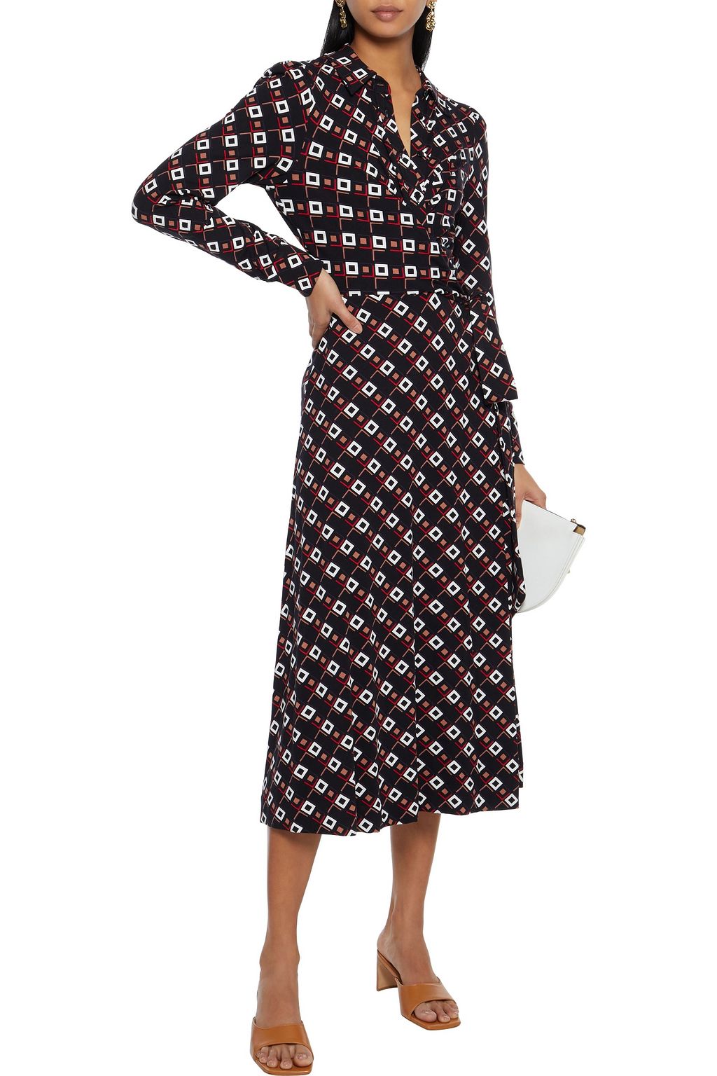 DIANE VON FURSTENBERG Sana wrap-effect printed stretch-jersey midi dress