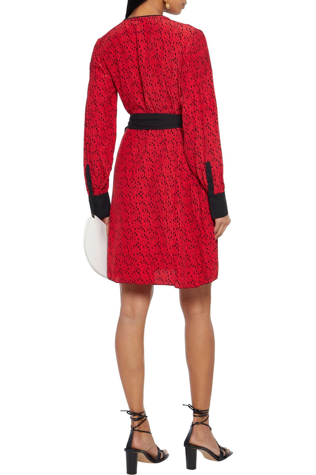 DIANE VON FURSTENBERG Jimena pleated printed crepe de chine mini wrap dress
