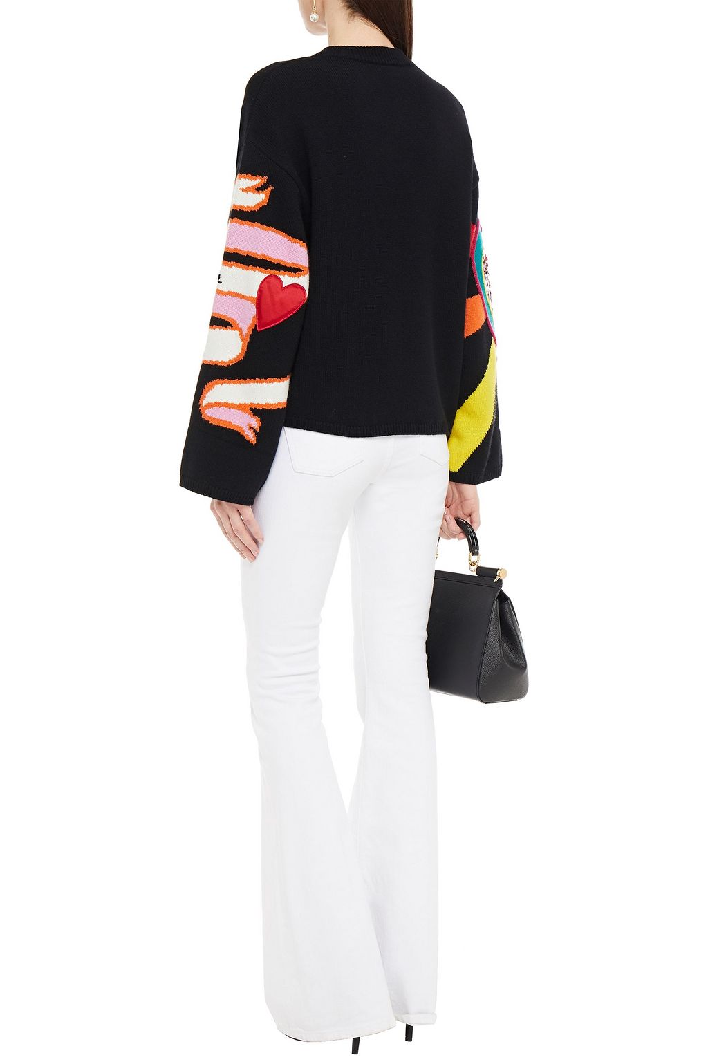 DOLCE&GABBANA Embellished intarsia cashmere-blend sweater
