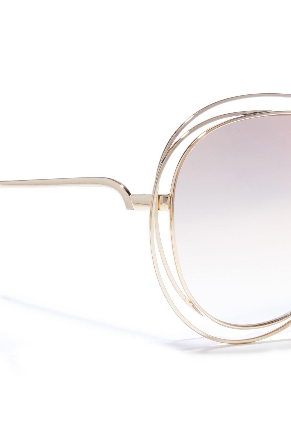 CHLOÉ Aviator-style gold-tone and acetate sunglasses
